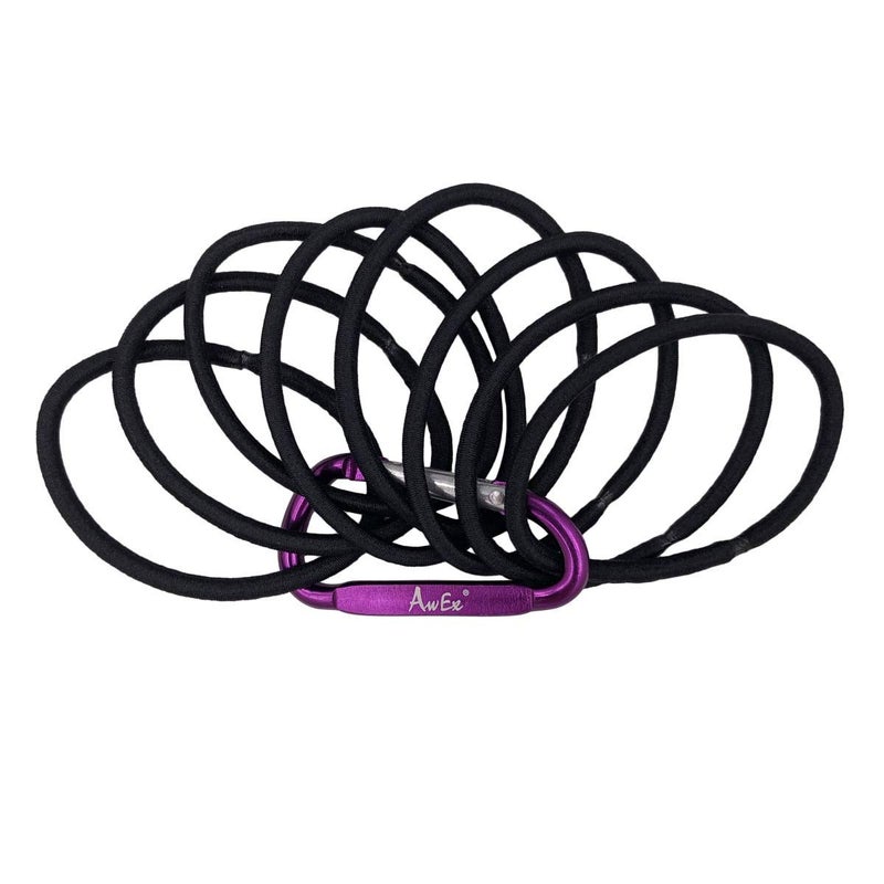AwEx Black Hair Bands for FINE Hair,0.12 inch (3 mm) in Thickness,5.5 inches(140 mm), Regular Loop Hair Ties,No Metal Elastics,Ponytail Holder for THIN Hair - Image 2